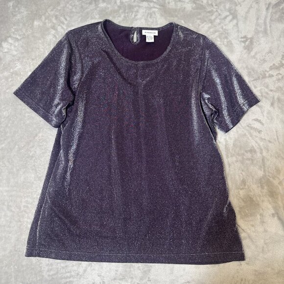 Avenue Tops - Women’s Avenue Metallic Top Purple Shimmer Size 18/20